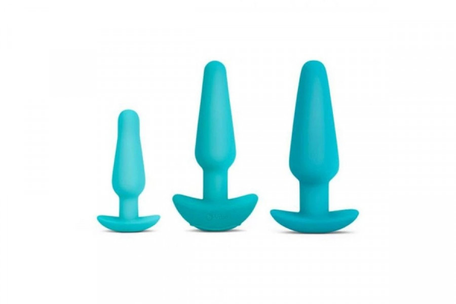B-Vibe Anal Education Silicone Butt Plugs & Douche Set (7 Pce)