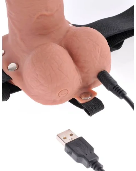 Fetish Fantasy 7 Inch Hollow Rechargeable Strap-on Remote - 7 Inch