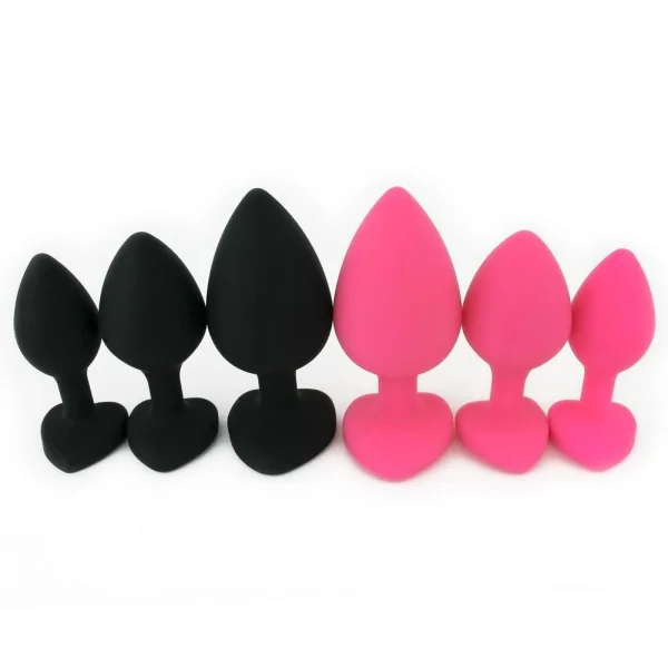Silicone Heart Jeweled Anal Plug - 3 Sizes Available!