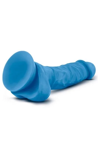 Blush Neo Neon Blue 7.5 Inch Dual Density Cock With Balls — image 4 of 6