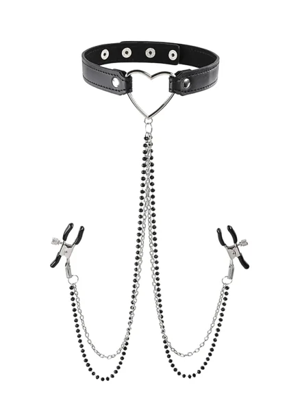Sex & Mischief Amor Collar With Nipple Clamps By Sportsheets