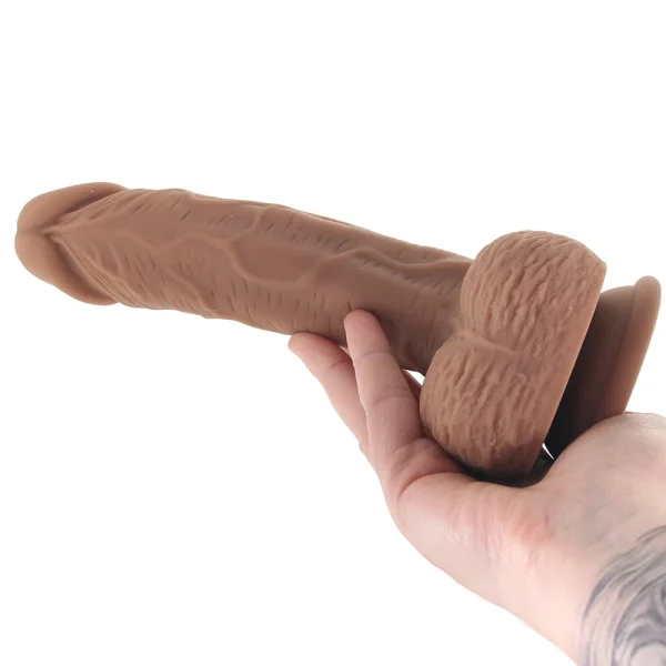 Silicone Studs Realistic 6.25" Suction Cup Dildo - Caramel