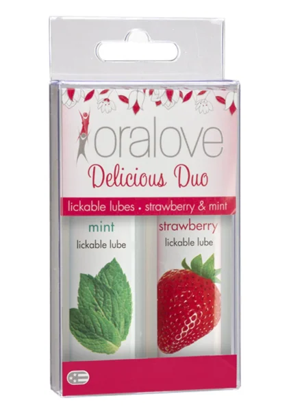 Oralove Delicious Duo Flavored Lube - Strawberry & Mint