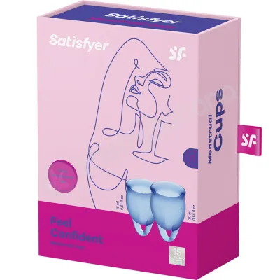 Satisfyer Feel Confident Blue Menstrual Cups 2pk