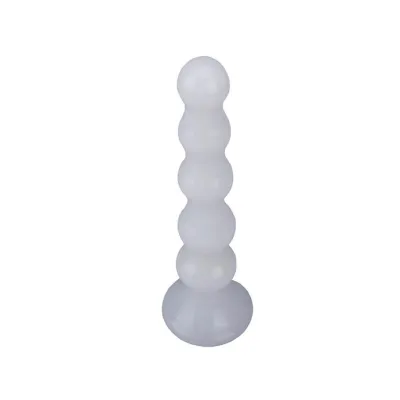 Elegant White Glass Butt Plug White 4 5 Inch
