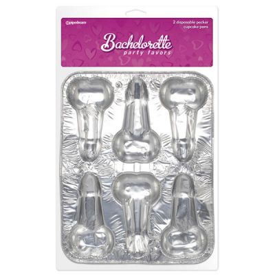 Bachelorette Party Favors Disposable Pecker Cupcake Pans Makes 6 Pecker Cupcakes Set of 2