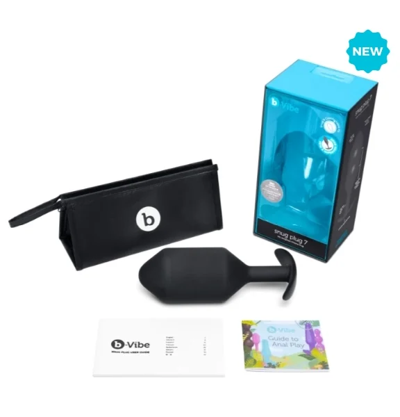 b-Vibe Snug Plug 7 XXXXL Silicone Weighted Butt Plug - Black