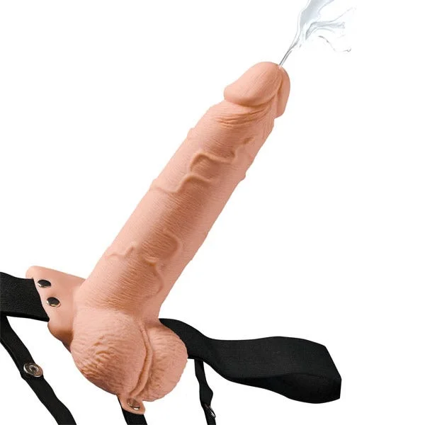 Fetish Fantasy 9-inch Hollow Squirting Strap-On with Balls
