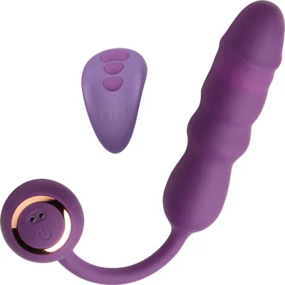 INMI Thrust Thumper Rechargeable Silicone Thrusting Vibrator With Remote Purple