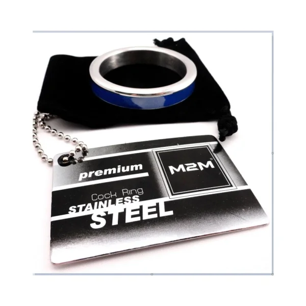 M2m Cock Ring Blue Steel 2in