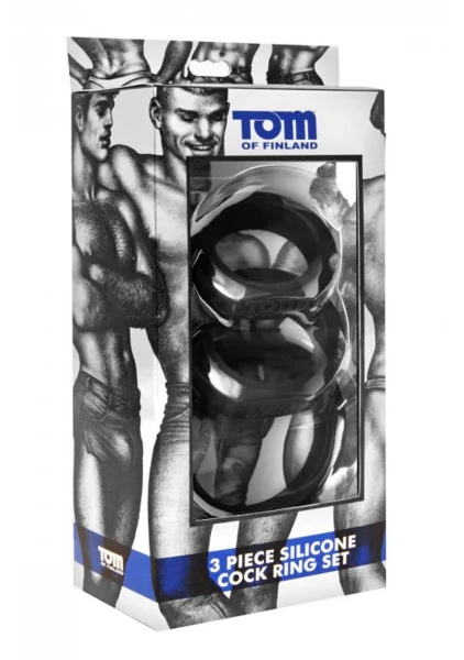 Tom of Finland 3 Piece Silicone Cock Ring Set