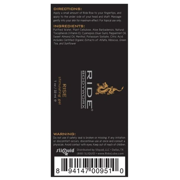 Sliquid Ride Bodyworx Rise Men's Stimulating Gel