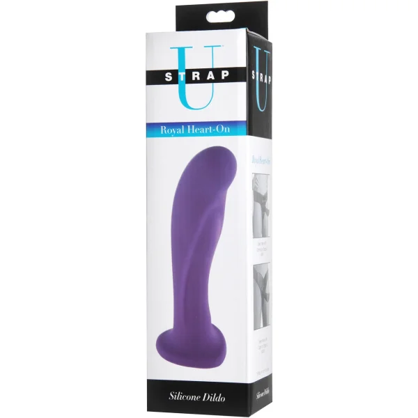 Strap U Heart-On 6" Silicone G-Spot Dildo - Purple