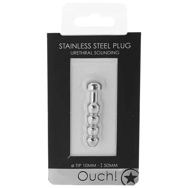 Ouch Urethral Sounding Stainless Steel Ridged Plug