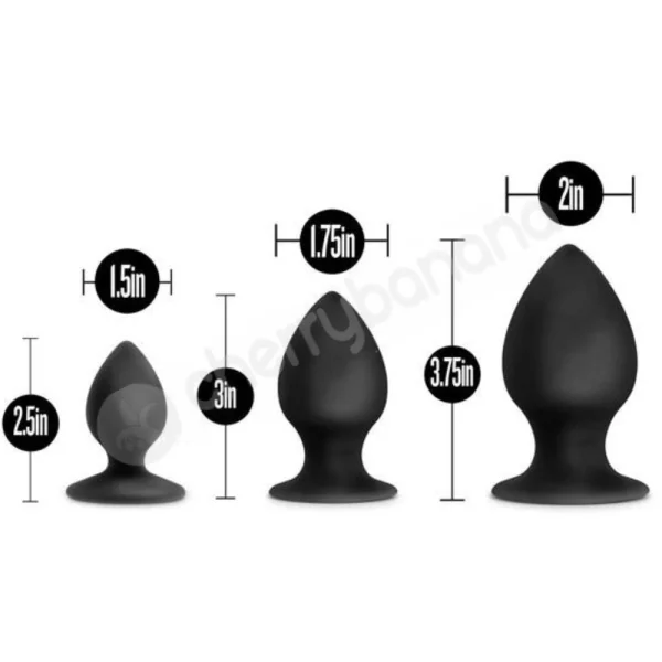 Anal Adventures Platinum Silicone Anal Stout 3 Plug Kit