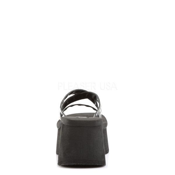 FUNN-19 - 3 1/2" Studded Straps Black Pu Sandal — image 4 of 4