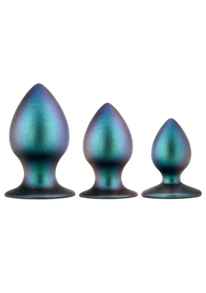 Anal Adventures Matrix Metaverse Silicone 3 Piece Butt Plug Kit By Blush - Dark Millenia