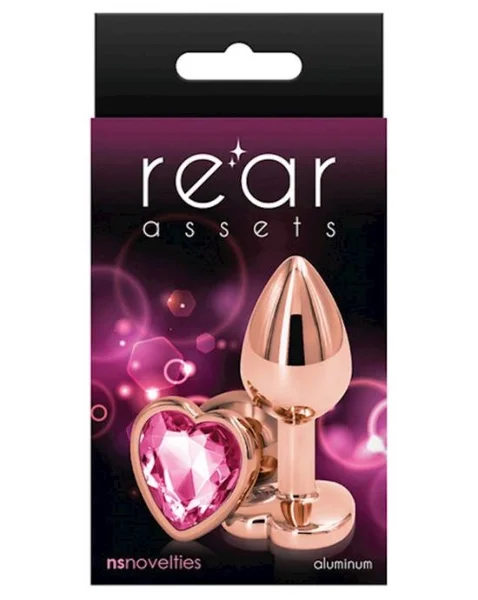 Rear Assets Heart Plug - 2.7 Inch - Pink - Small