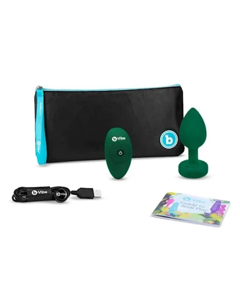 B-vibe Vibrating Jewel Plug - Green - M/l