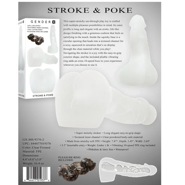 Gender X Stroke & Poke Stroker with Cock Ring