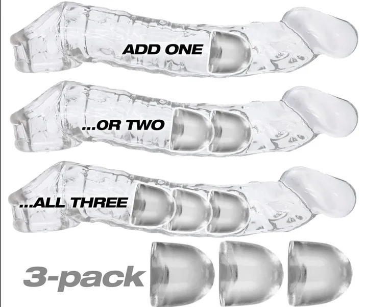 Oxballs Adjustfit Cock Sheath Penis Sleeve Extension Insert 3 Pack — image 2 of 3