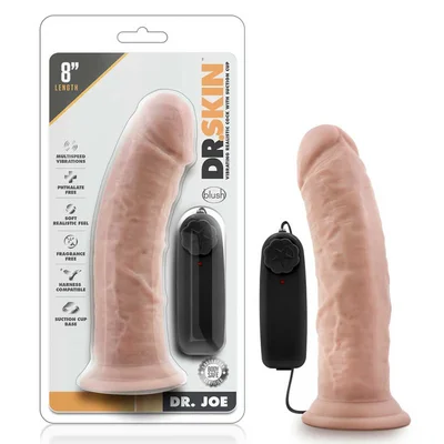 Dr Skin Thick 8 Inch Dr Joe Vibrating Suction Anal Dildo by Blush Novelties