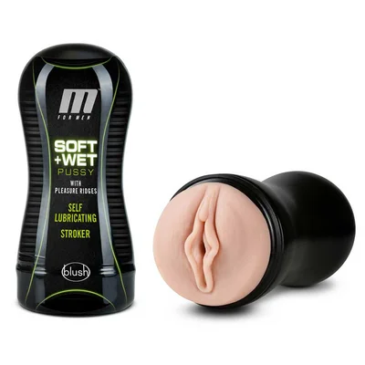 M for Men Self Lubricating Soft and Pleasure Ridge Pussy Vanilla by Blush Novelties