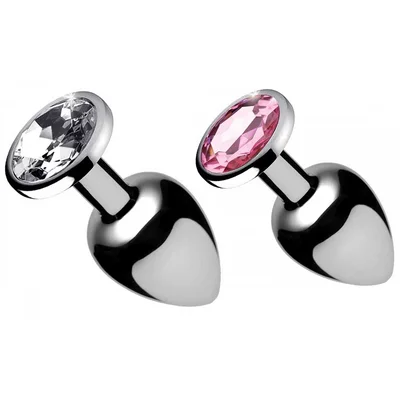 Diamond Jewel Butt Plug Colored Metal Anal Toy with Gems