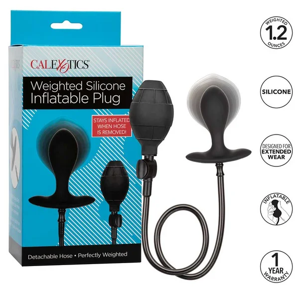 Weighted Black Silicone Inflatable Anal Plug by Cal Exotics — image 11 of 12
