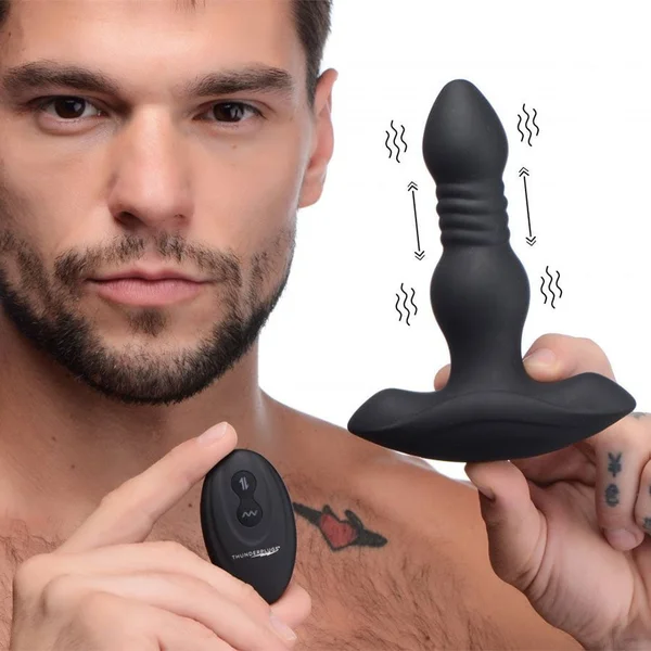 Vibrating And Thrusting Remote Control Silicone Anal Plug — image 5 of 9