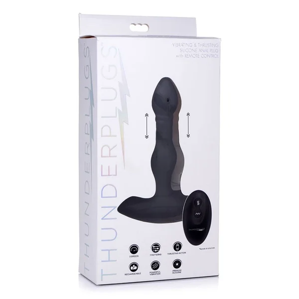 Vibrating And Thrusting Remote Control Silicone Anal Plug — image 4 of 9