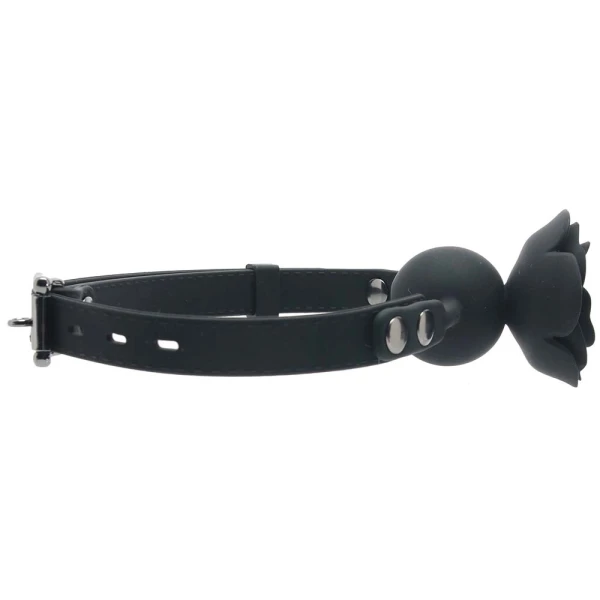 Forbidden Removable Silicone Rose Gag By CalExotics - Black