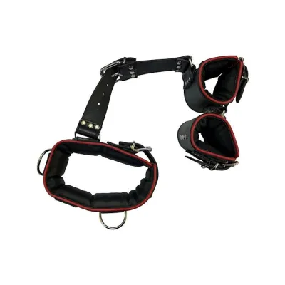 Bound X Padded Leather Cuff And Collar Set