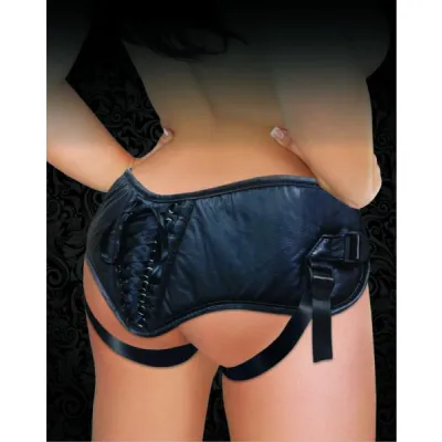 Plus Size PVC Corsette Adjustable Strap On Black Size 12 to 30