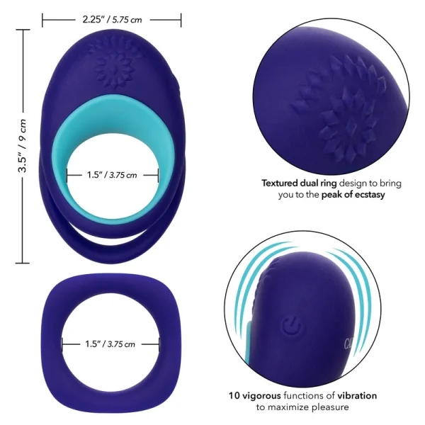 Link Up Alpha Silicone Rechargeable Vibrating Cock Ring By CalExotics