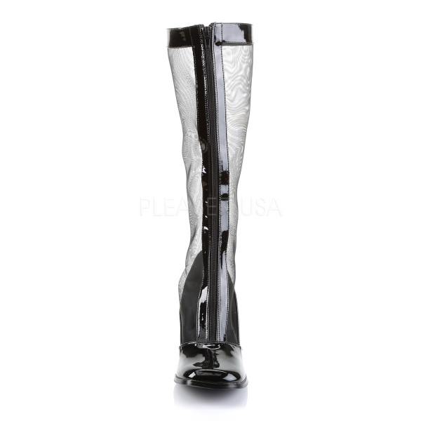 3 inches Block Heel, Gogo Mesh Boot, Str. Pat, Front Zip — image 6 of 8