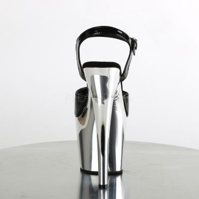 7 inches Heel 3 1 4 inches Chrome PF Ankle Strap Sandal