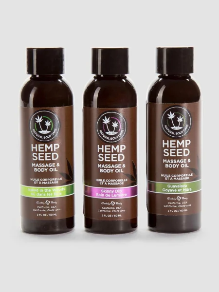 Earthly Body Hemp Seed Massage Oil Gift Set (3 x 1 fl. oz)