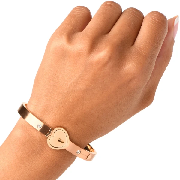 Cuffed Locking Bracelet and Key Necklace