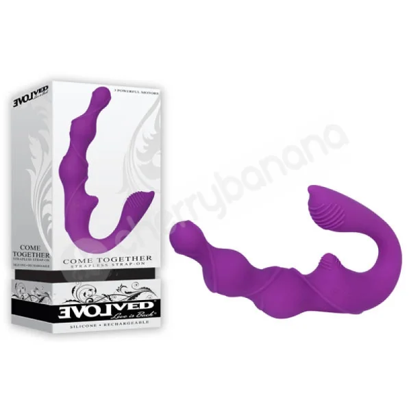 Come Together Purple Strapless Strap-On Vibrator
