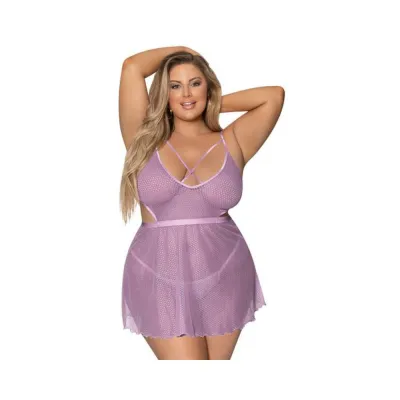 Magic Silk Girl Next Door Babydoll Panty Lilac Queen Size