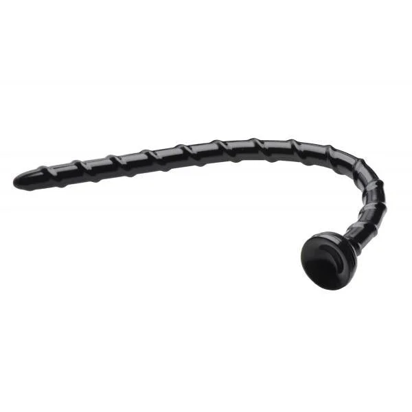 Hosed 18 Inches Swirl Thin Anal Snake Black