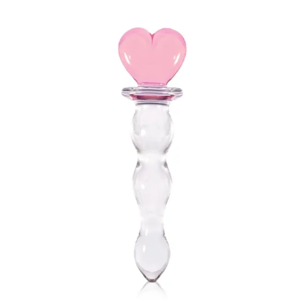 Crystal Heart Of Glass Wand and Vase - Pink