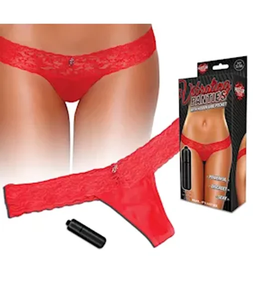 Vibrating Lace Thong - Red - Sm — image 2 of 2