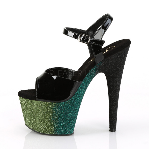 7 inches Heel, 2 3/4 inches Ombre Glittered PF Ankle Strap Sandal — image 7 of 25