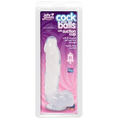 Jelly Jewels Cock and Balls with Suction Cup