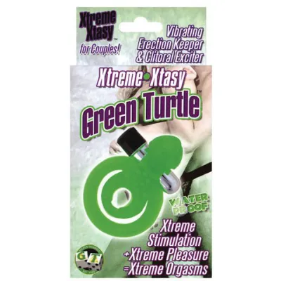 XTREME XTASY GREEN TURTLE VIBRATING COCK RING WATERPROOF