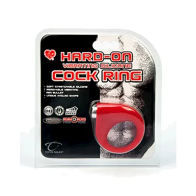Tlc Hard on Vibrating Silicone Cock Ring Red