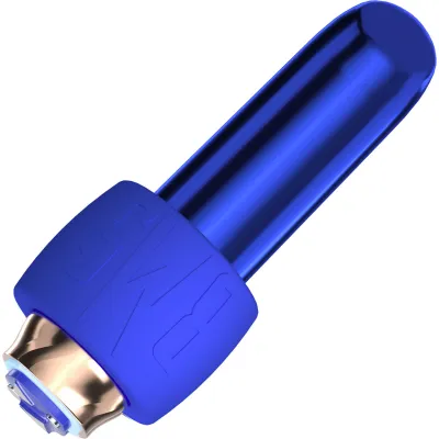Swan Maximum Rechargeable Waterproof Bullet Vibrator With Silicone Comfy Cuff Blue