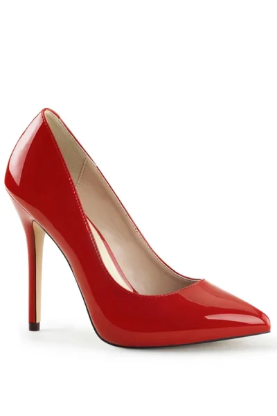 Amuse 5" Red Hidden Platform Classic Pump By Pleaser